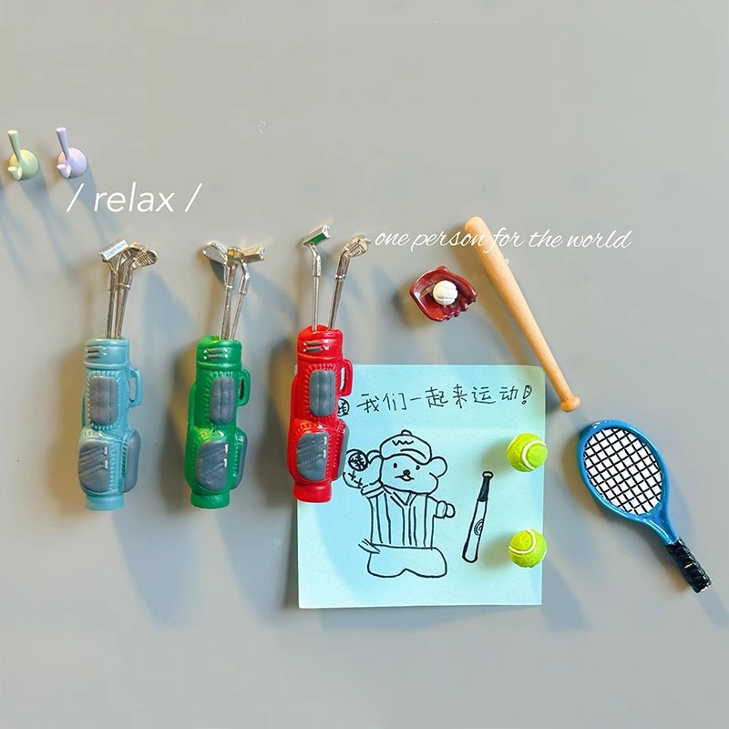 Golf Equipment Photos - Sports Equipment Fridge Magnet 3d Creative