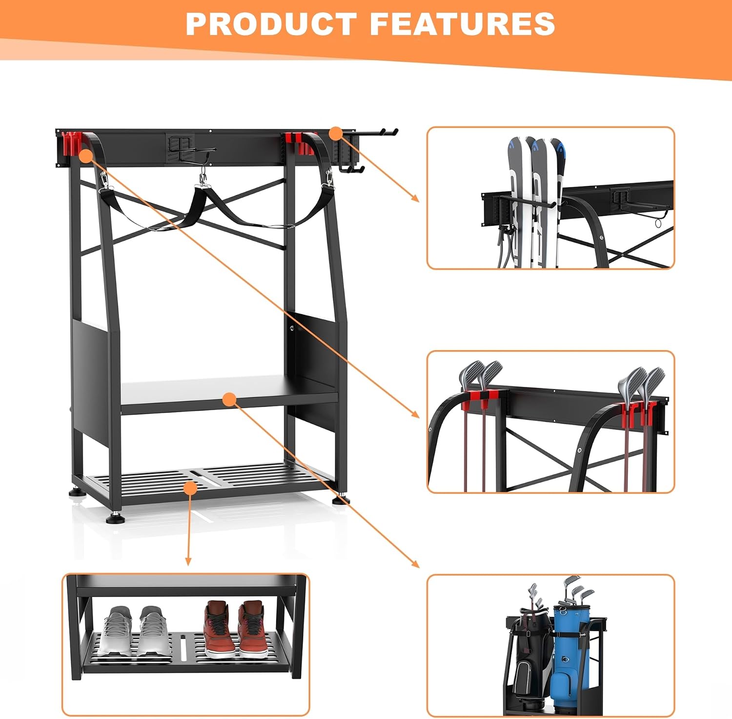 Wall Mounted Golf Bag Organize - огляд і ціна Golf Equipment Organizer For Garage