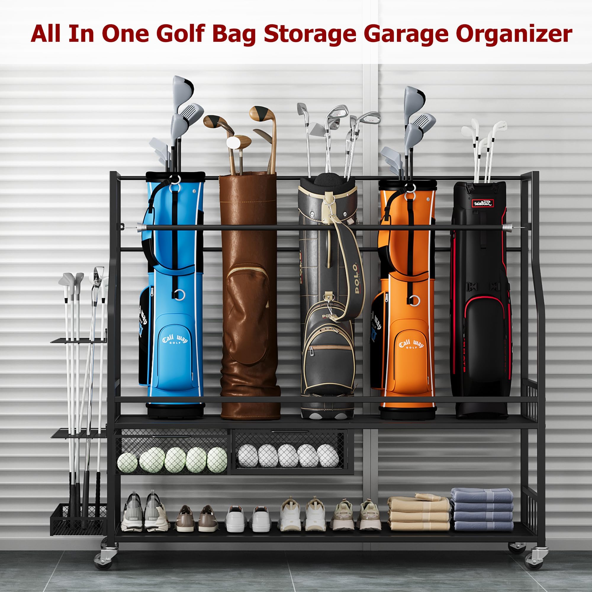 Golf Bag Storage Organizer for - огляд і ціна Golf Equipment Organizer For Garage